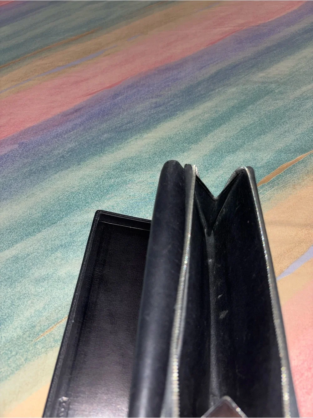 Coach vintage black leather checkbook wallet legacy 3trifold wallet